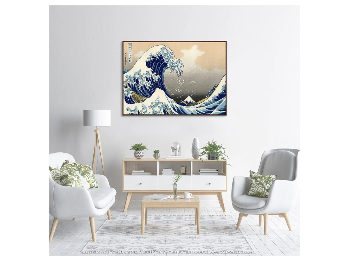 Репродукция картины на холсте Большая волна в Канагаве (фргм.), 1832г. 640343