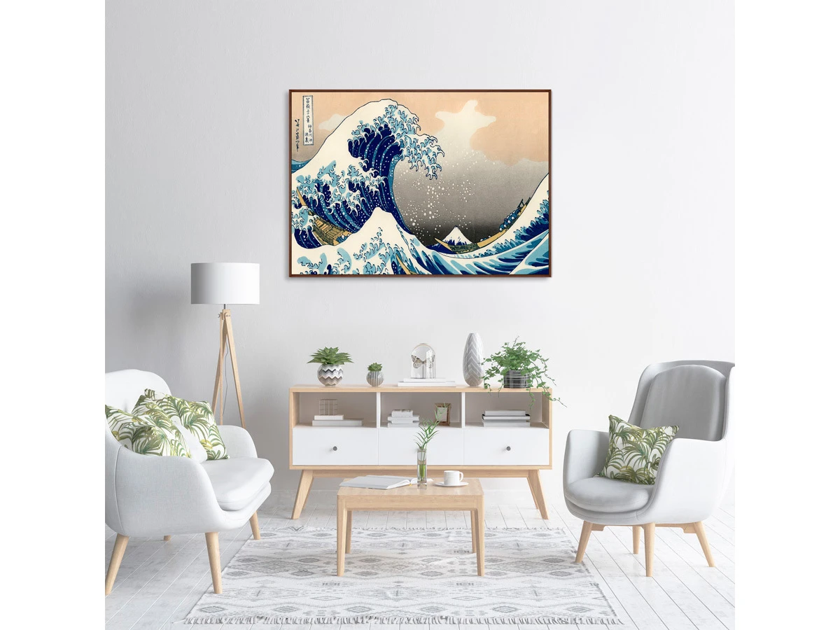 Репродукция картины на холсте Большая волна в Канагаве (фргм.), 1832г. 640343  - фото 7