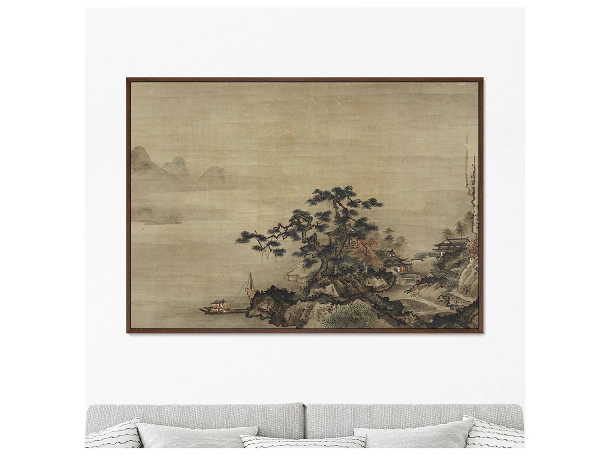 Репродукция картины на холсте Autumn Landscape in the Style of Sessh?, 18 век. 640344  - фото 4