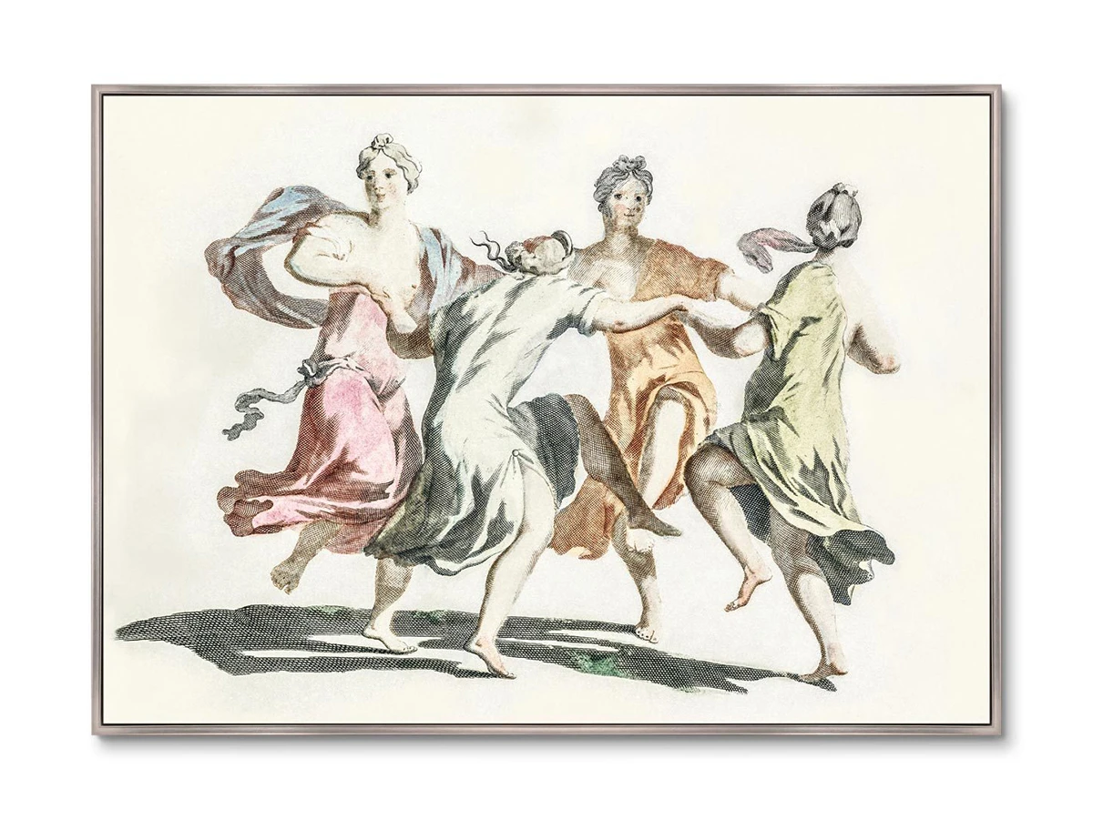 Репродукция картины на холсте Four dancing women, 1695г. 640363