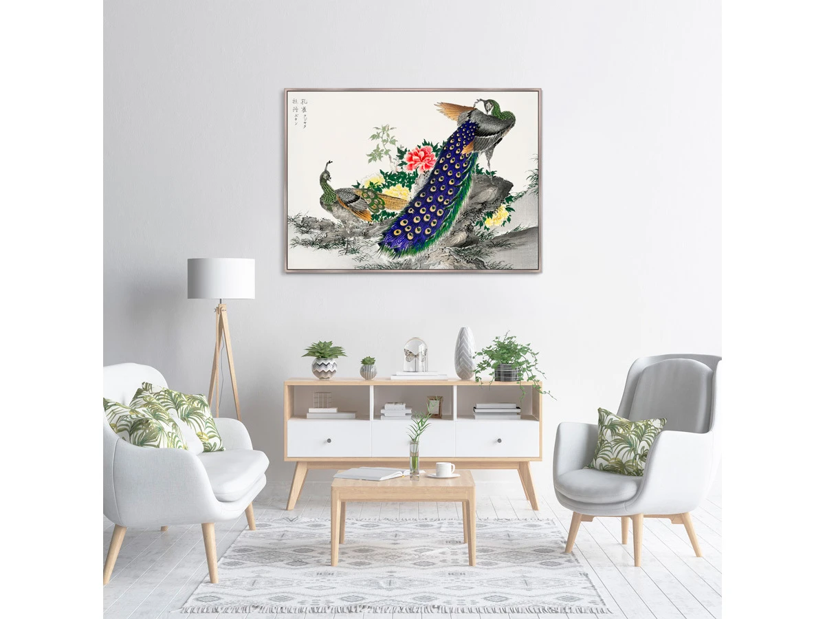 Репродукция картины на холсте Peacock and Peony, 1885г. 640370  - фото 7