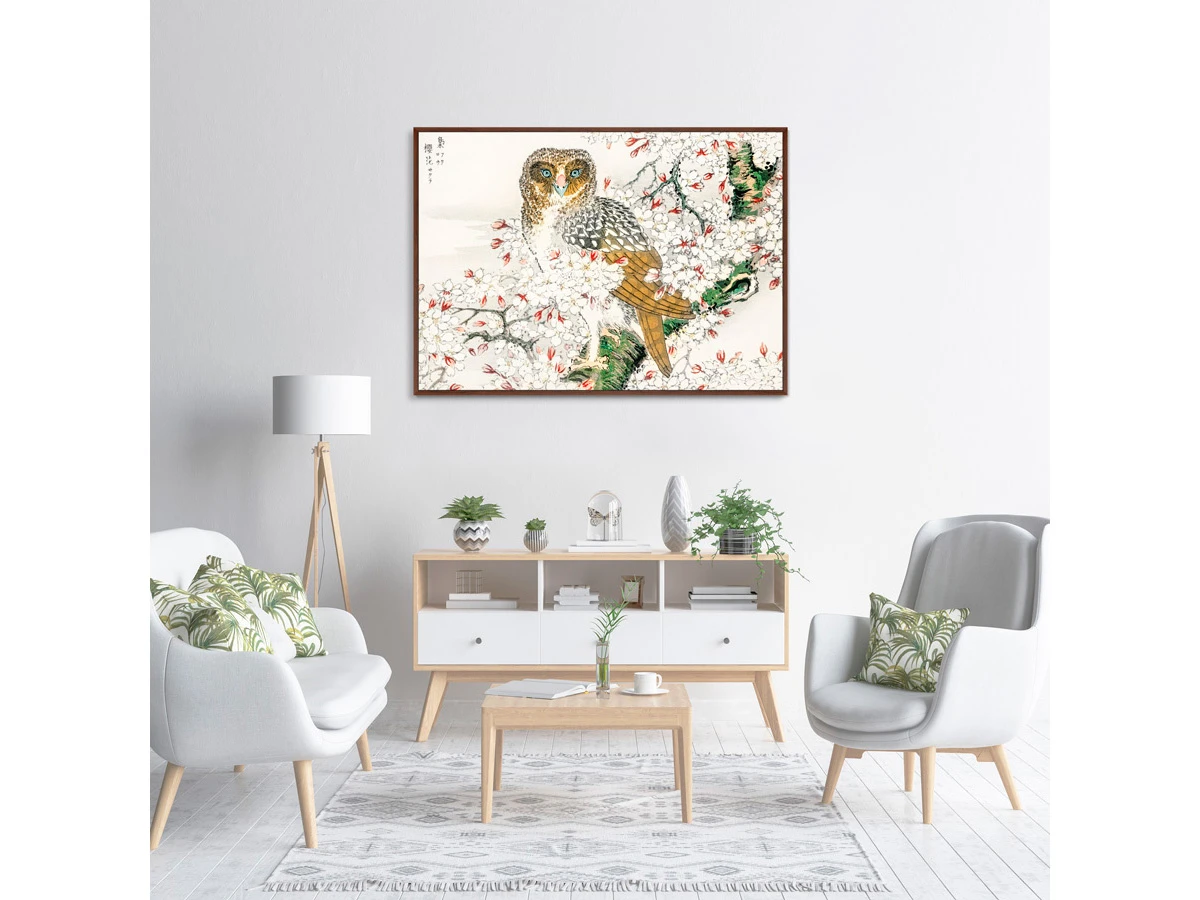 Репродукция картины на холсте Short-eared Owl and Cherry Flower, 1885г. 640371  - фото 7