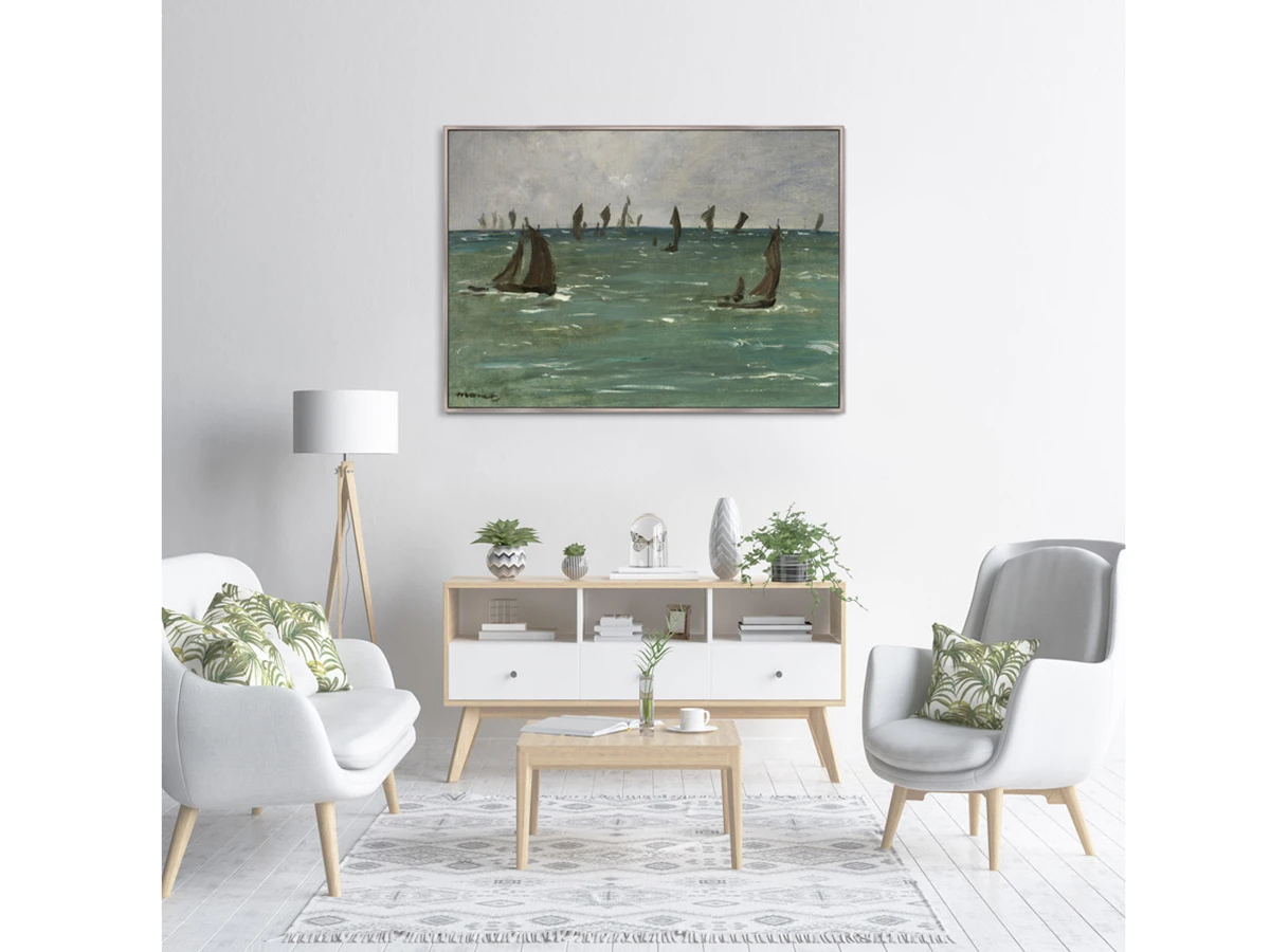 Репродукция картины на холсте Boats at Berck-sur-Mer, 1873г. 640420