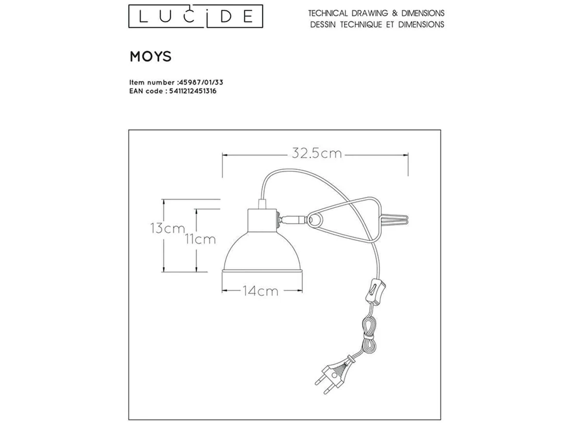 Настольная лампа Moys 933108