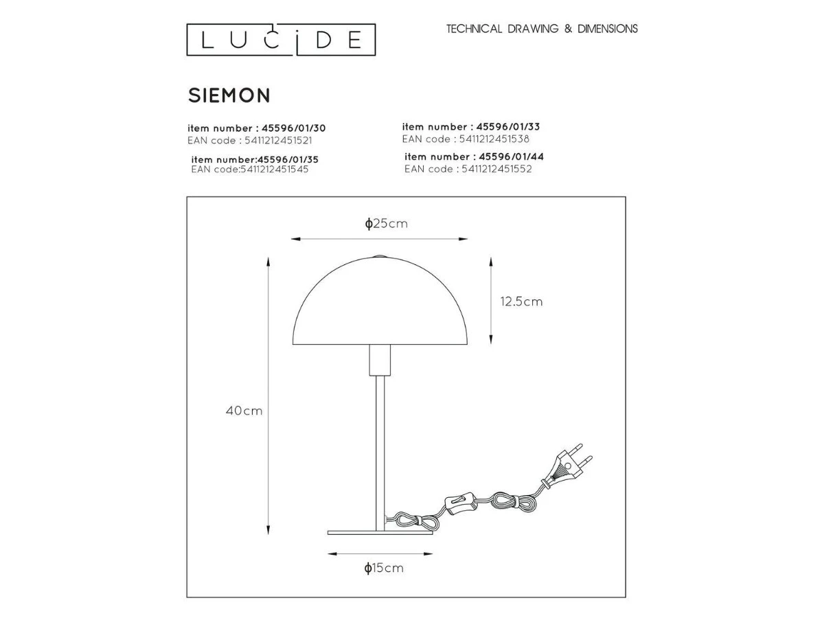 Настольная лампа Siemon 934121
