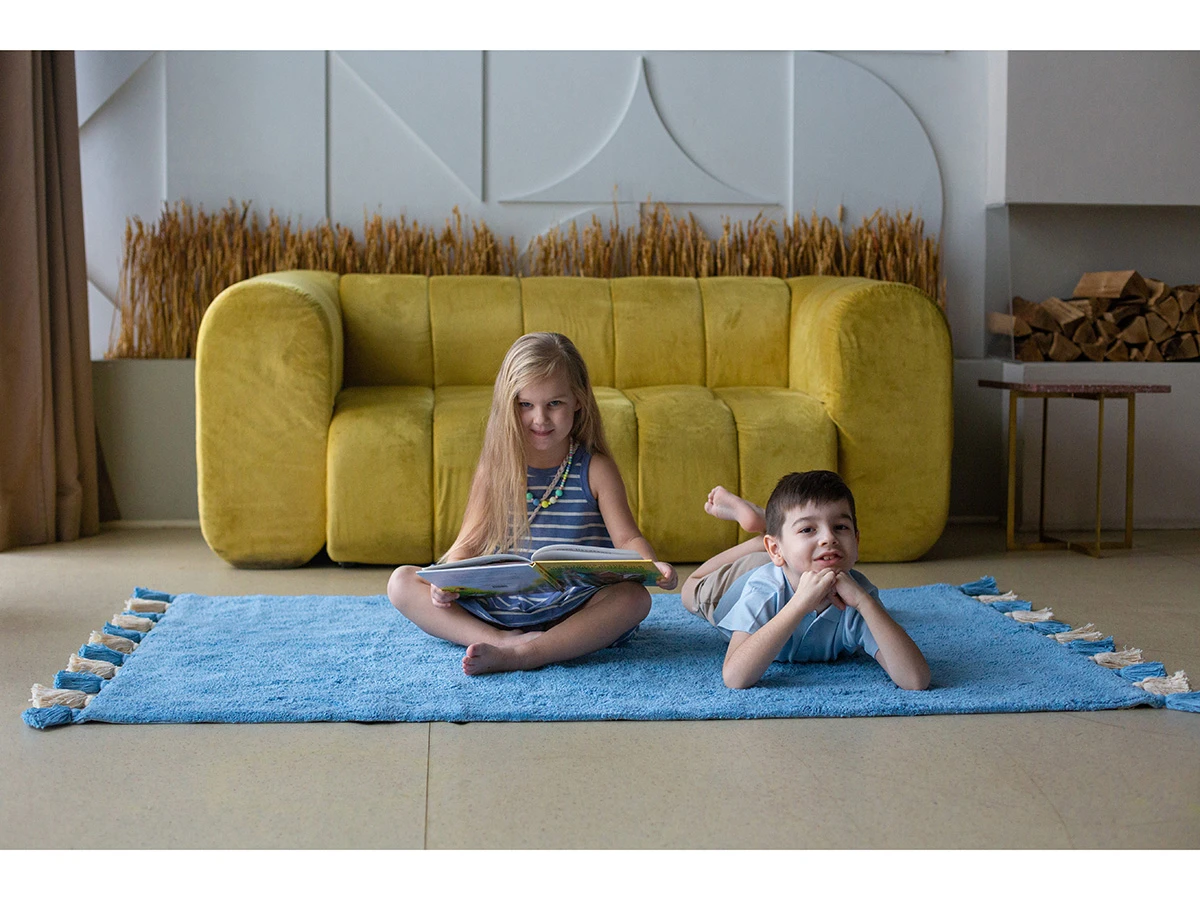 Хлопковый ковер COLORFUL BLUE 934427  - фото 9