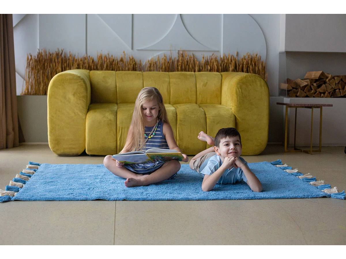 Хлопковый ковер COLORFUL BLUE 934427  - фото 8