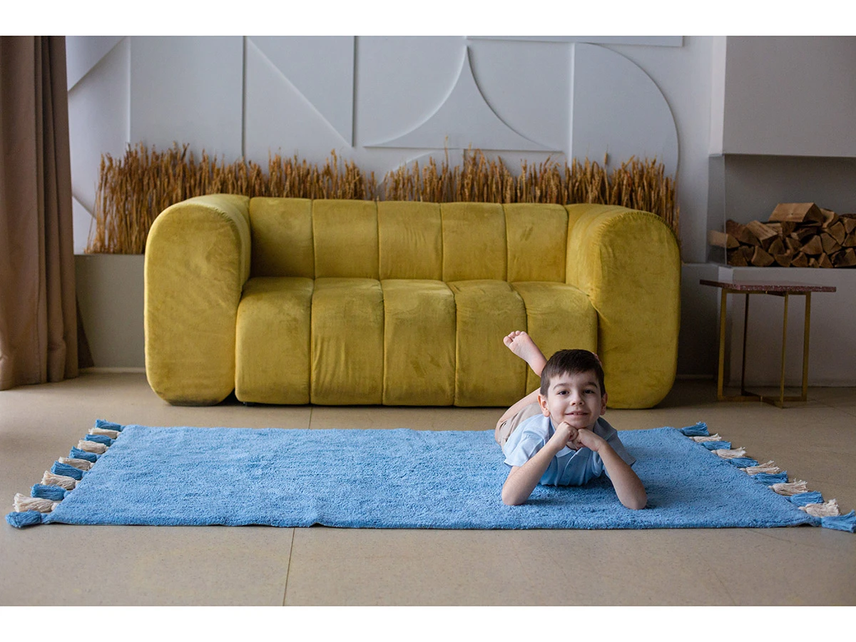 Хлопковый ковер COLORFUL BLUE 934427  - фото 7