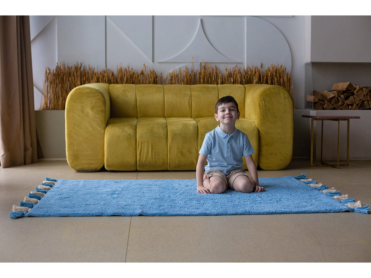 Хлопковый ковер COLORFUL BLUE 934427  - фото 6