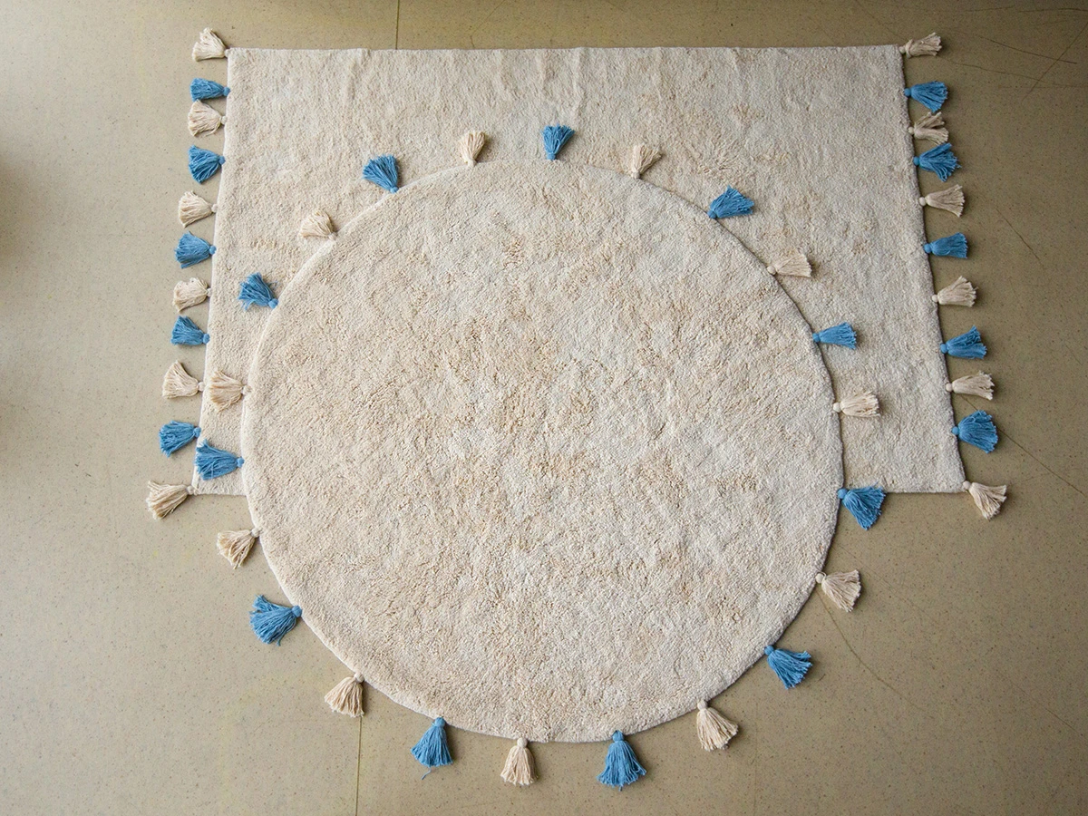 Хлопковый ковер COLORFUL WHITE BLUE 934429