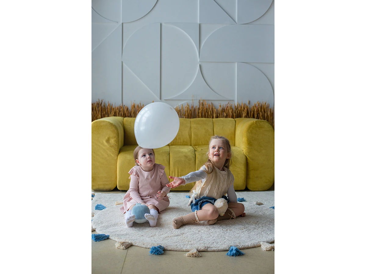 Хлопковый ковер COLORFUL WHITE BLUE 934429  - фото 8