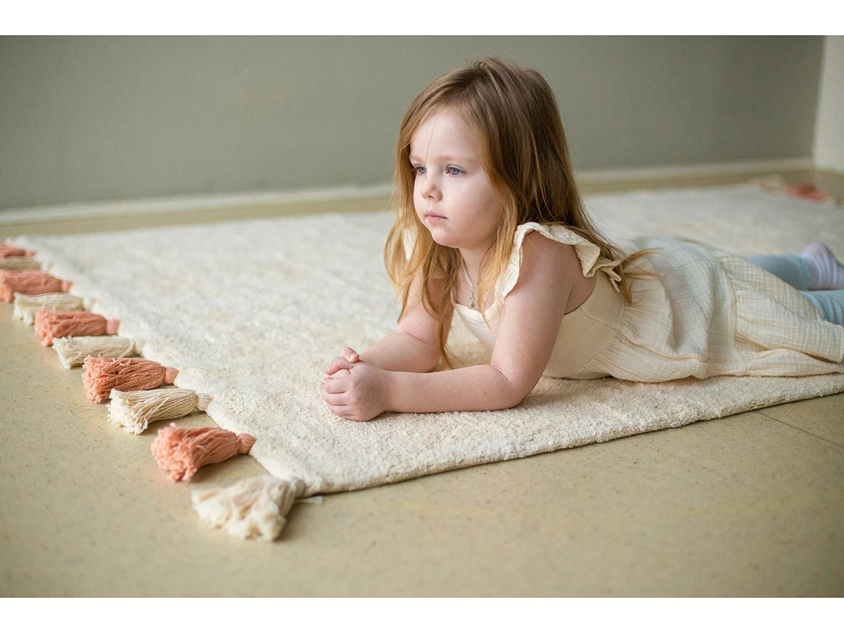 Хлопковый ковер COLORFUL WHITE PINK 934430  - фото 3