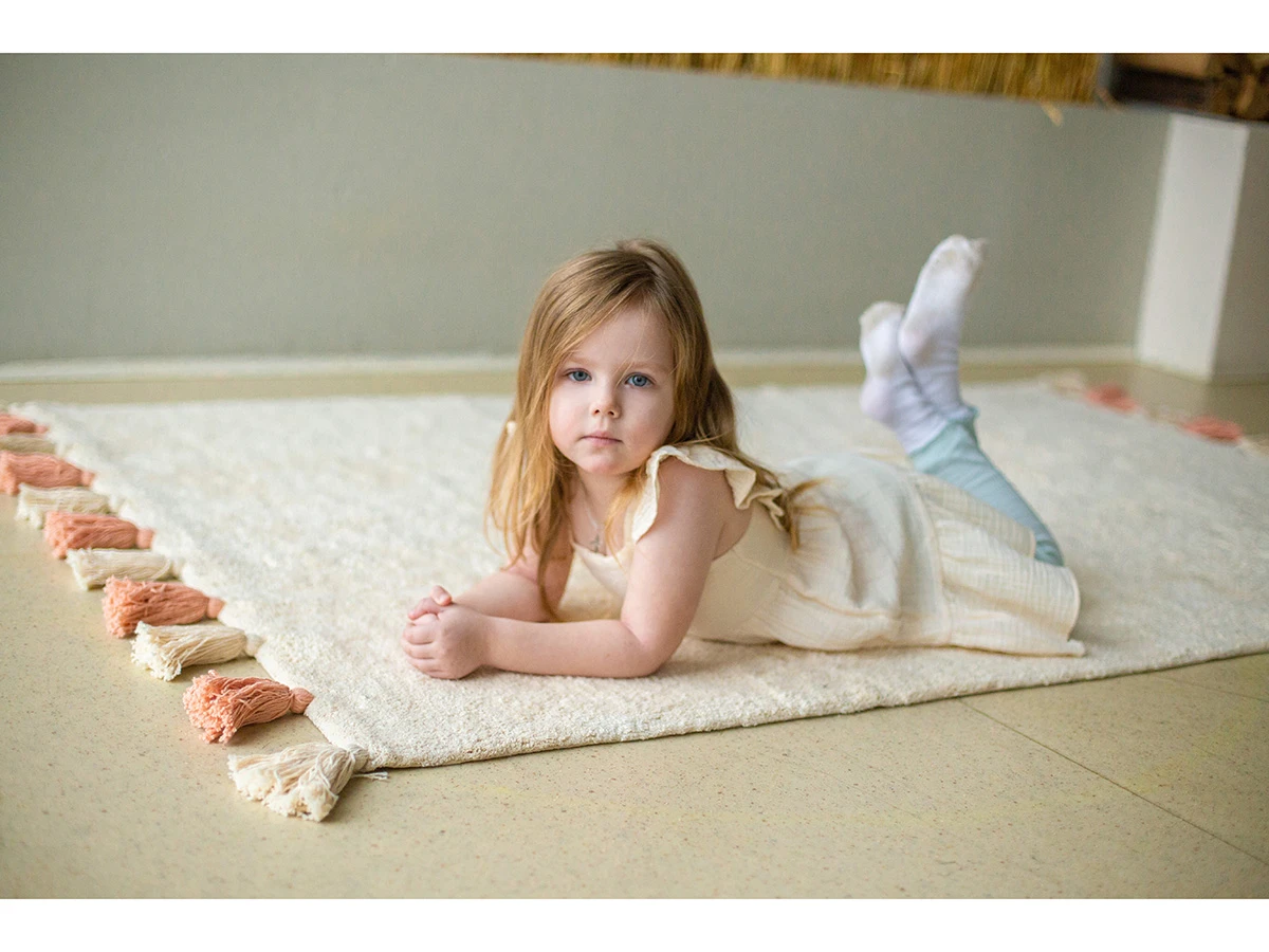 Хлопковый ковер COLORFUL WHITE PINK 934430  - фото 7