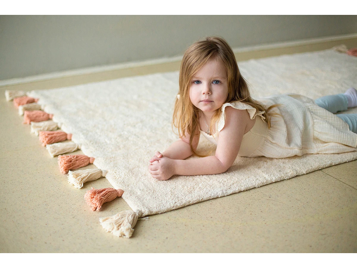 Хлопковый ковер COLORFUL WHITE PINK 934430  - фото 4