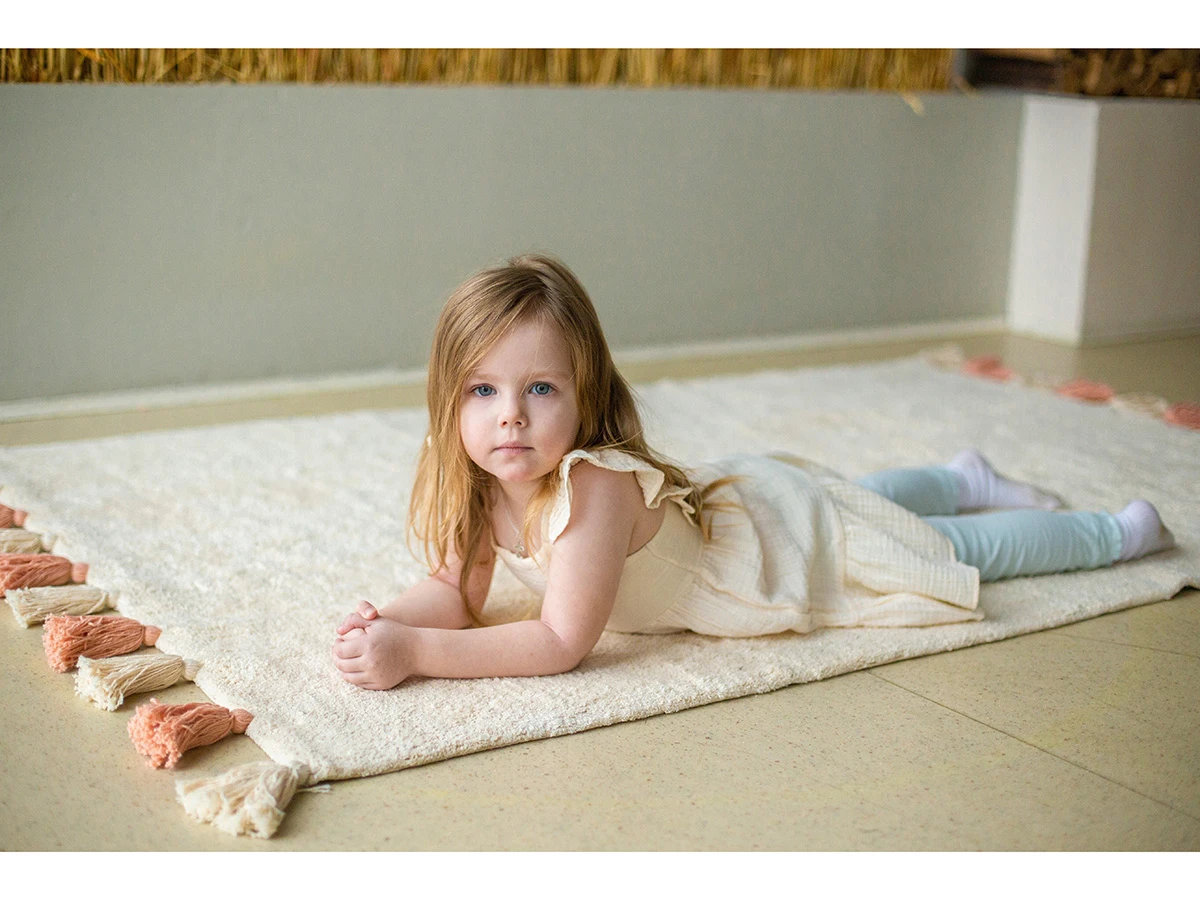 Хлопковый ковер COLORFUL WHITE PINK 934430  - фото 6