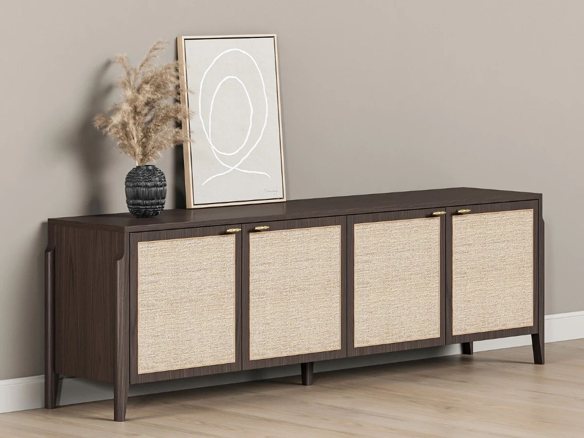 Тумба под телевизор с ротангом Vishera 939777