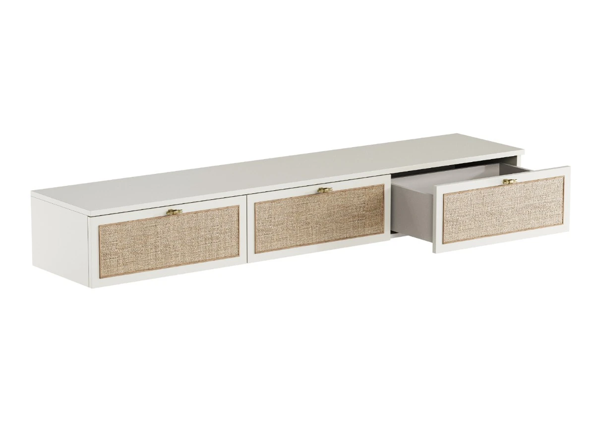 Тумба под телевизор подвесная с ротангом Vishera 939780  - фото 3