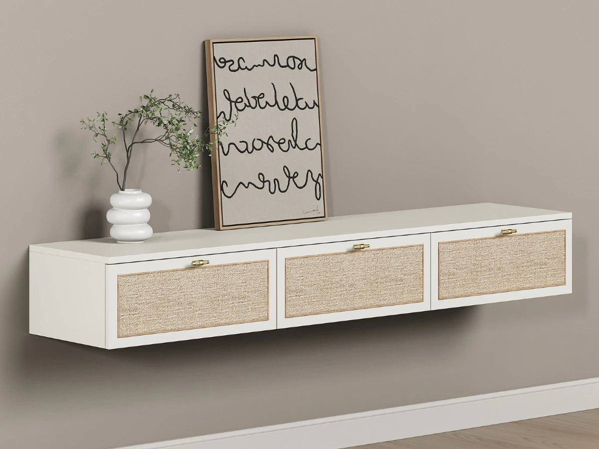 Тумба под телевизор подвесная с ротангом Vishera 939780