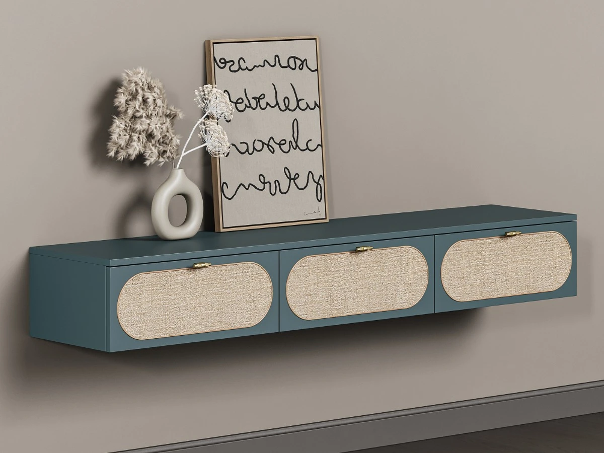 Тумба под телевизор подвесная с ротангом Vishera 939783