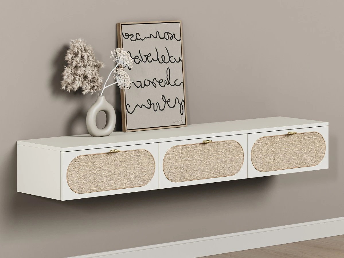 Тумба под телевизор подвесная с ротангом Vishera 939785