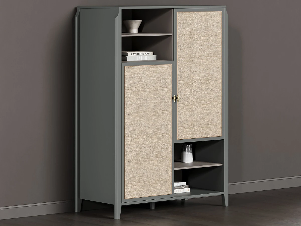 Шкаф платяной с ротангом Vishera 939811