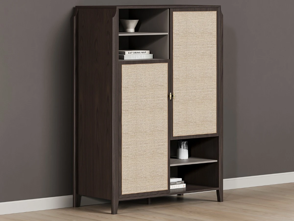 Шкаф платяной с ротангом Vishera 939815