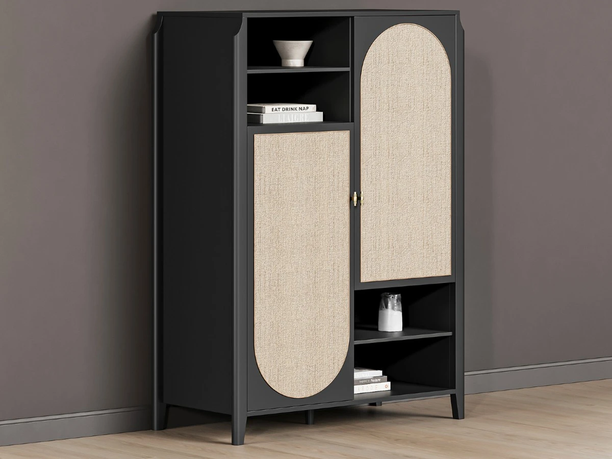 Шкаф платяной с ротангом Vishera 939819