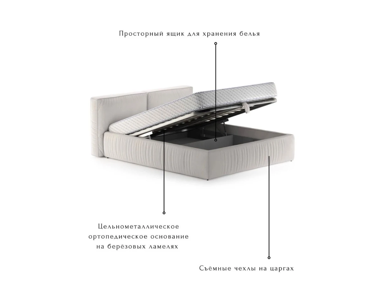 Кровать Лофт 200х200, двуспальная с подъемным механизмом 940039  - фото 6