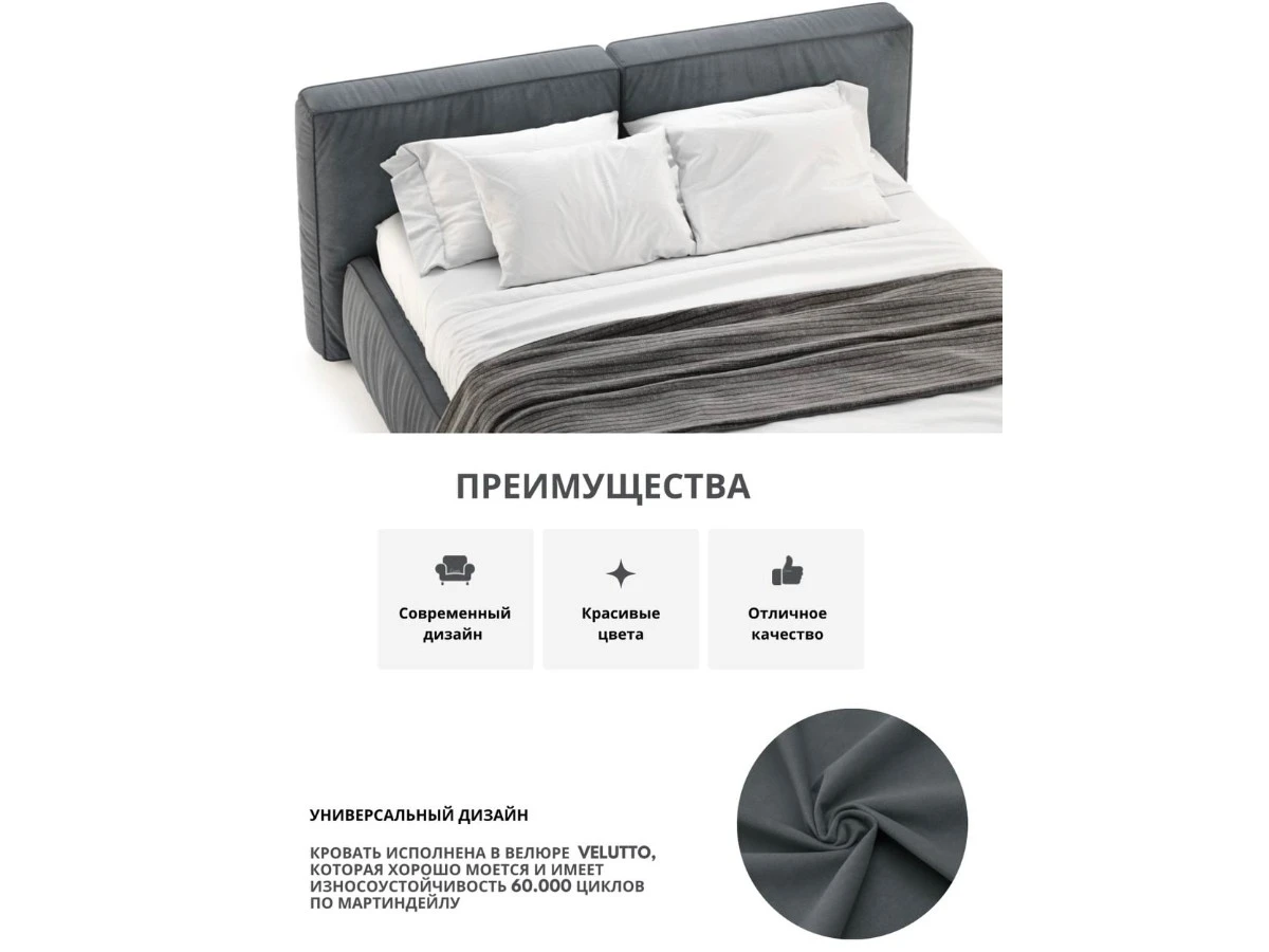 Кровать Лофт 200х200, двуспальная с подъемным механизмом 940140  - фото 3