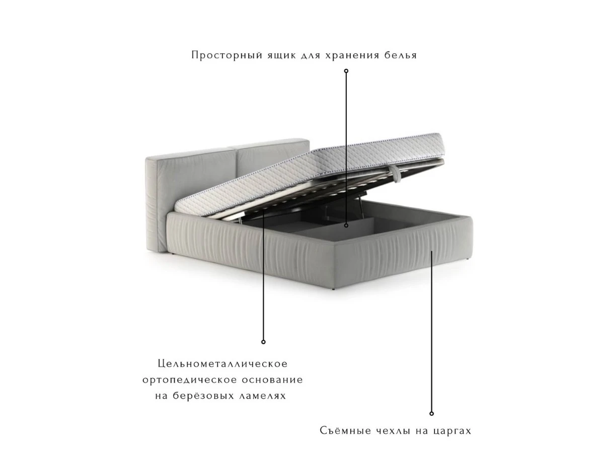 Кровать Лофт 160х200, двуспальная с подъемным механизмом 940161  - фото 6