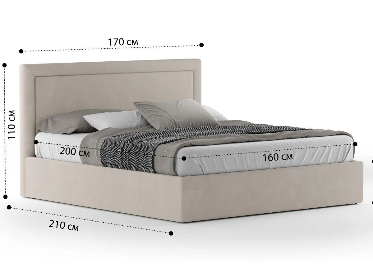 Кровать Доменика 160х200, двуспальная с подъемным механизмом 940168  - фото 3