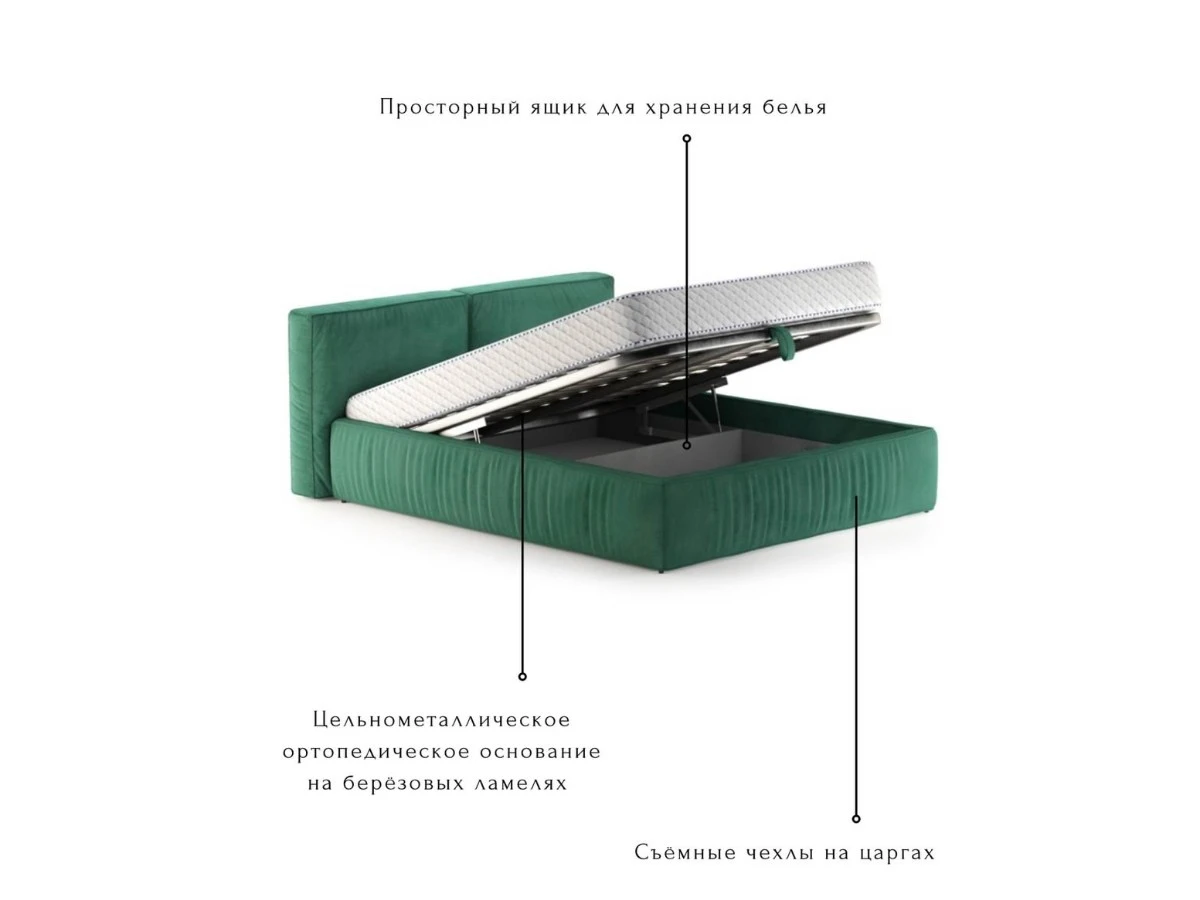 Кровать Лофт 160х200, двуспальная с подъемным механизмом 940210  - фото 6