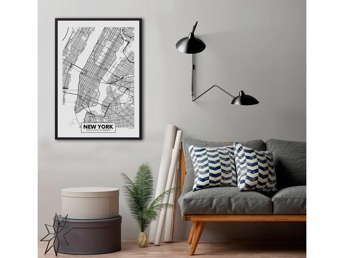 Постер в рамке Карта Нью-Йорк 21х30 см 645258  - фото 3