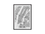 Постер в рамке Карта Нью-Йорк 21х30 см
