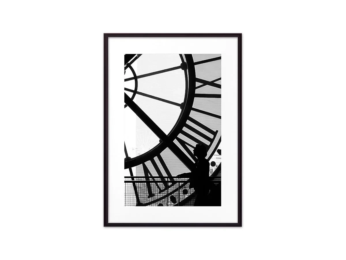 Постер в рамке Часы Париж 21х30 см 645354