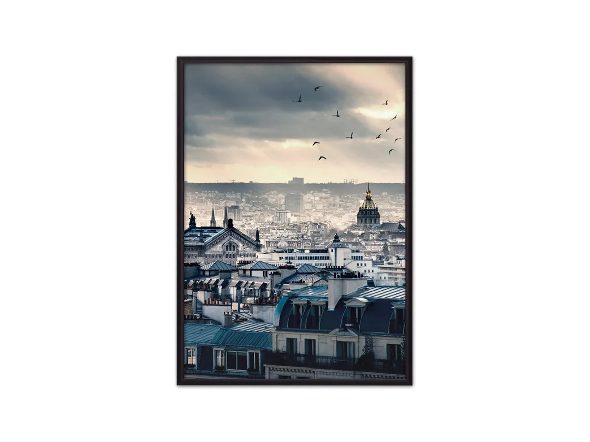 Постер в рамке Рассвет в Париже 21х30 см 645386  - фото 1
