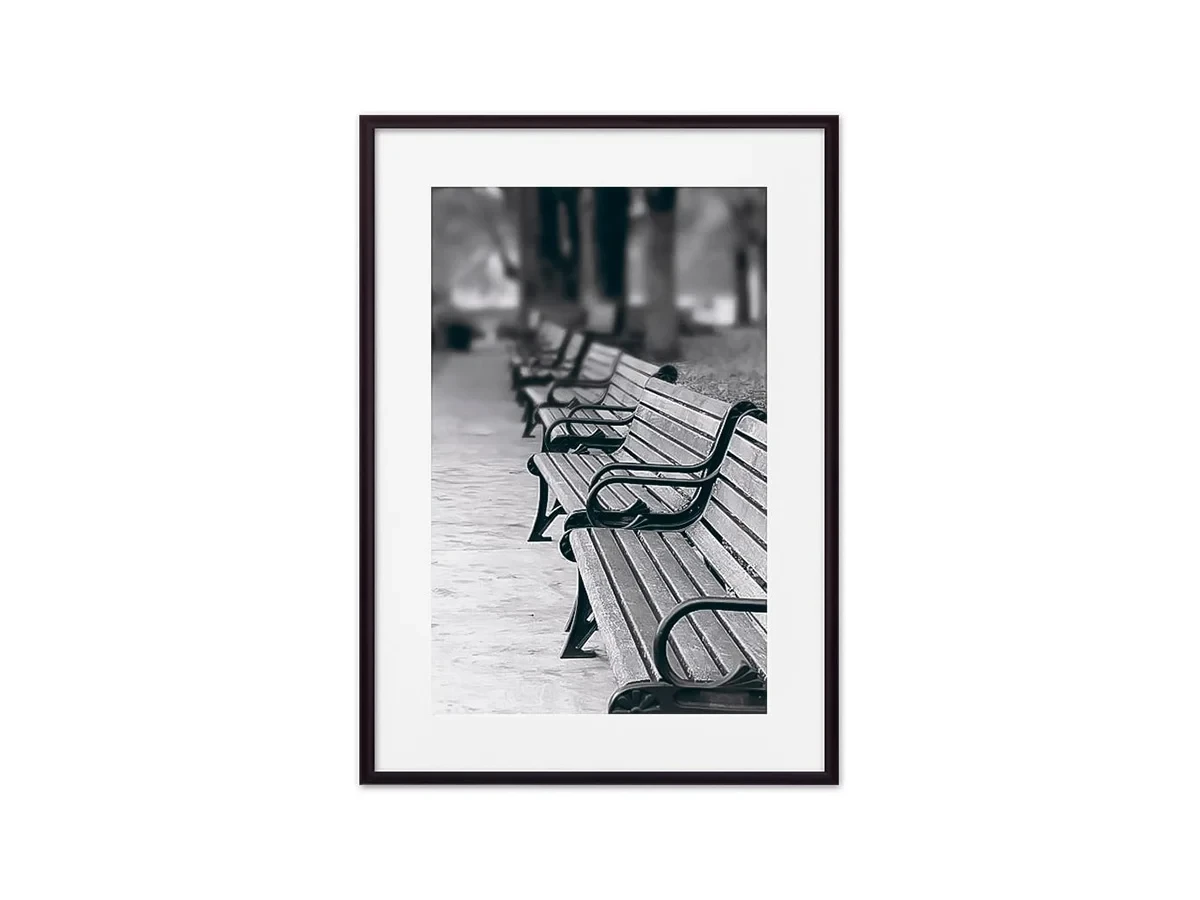 Постер в рамке Парковая аллея 21х30 см 645434