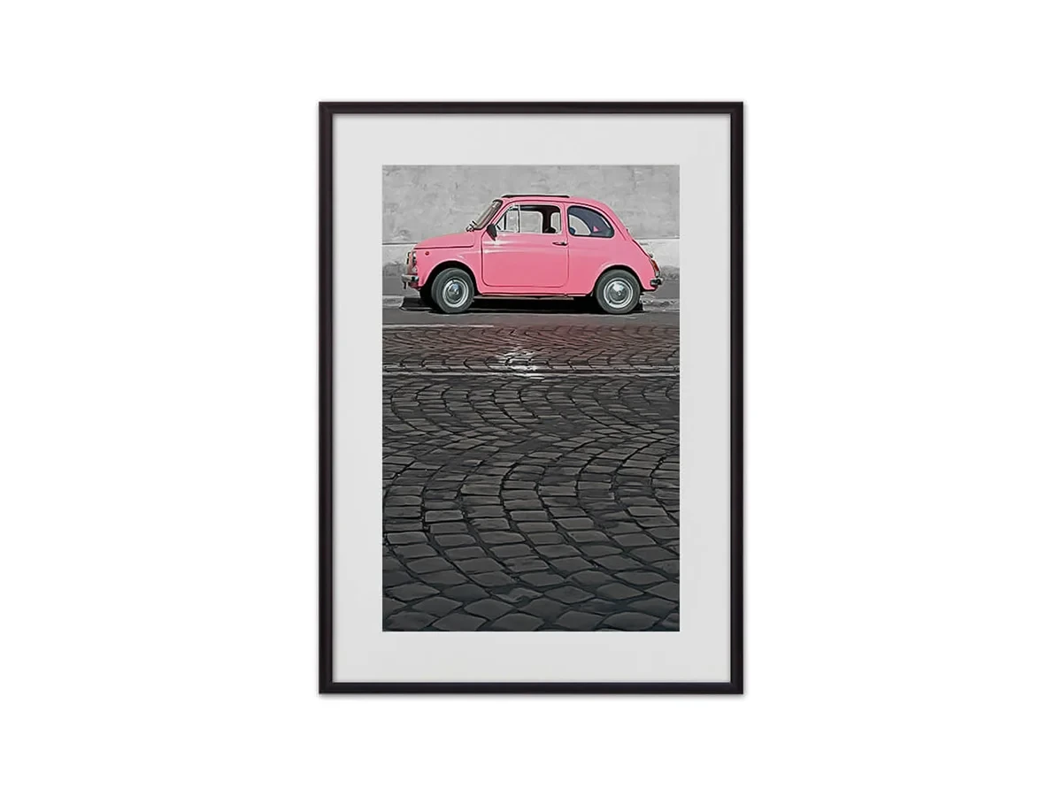 Постер в рамке Розовый автомобиль 21х30 см 645530  - фото 3