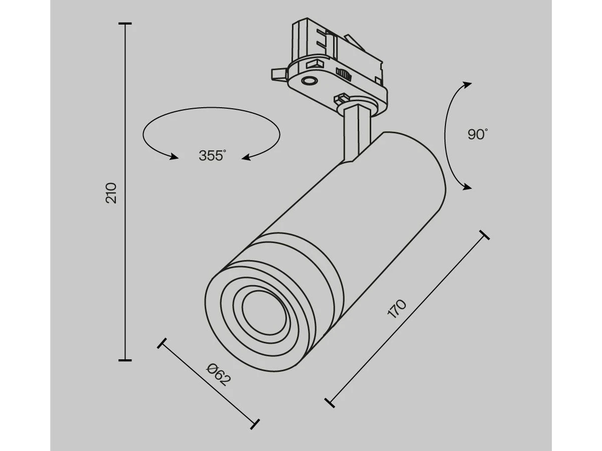 Трековый светильник Focus Zoom 943681  - фото 6