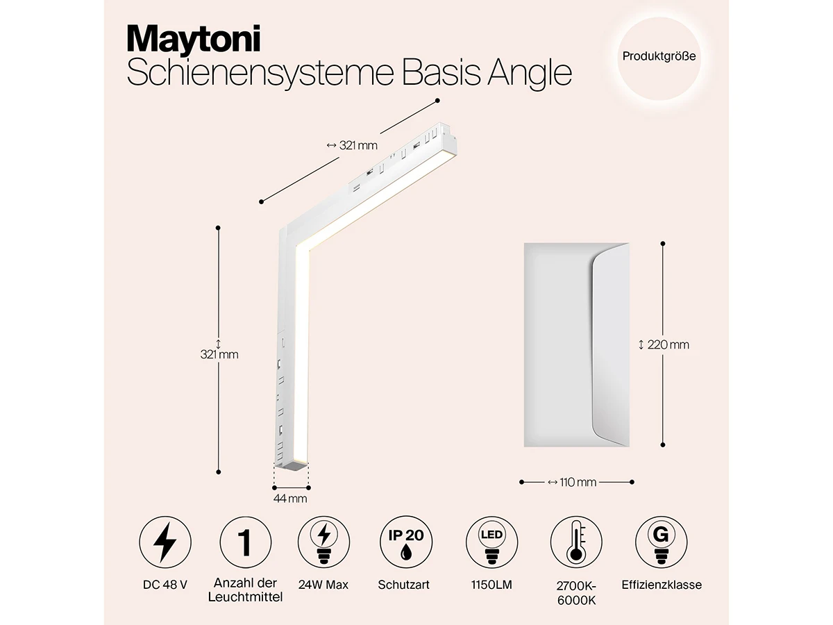Трековый светильник Basis Angle 943752