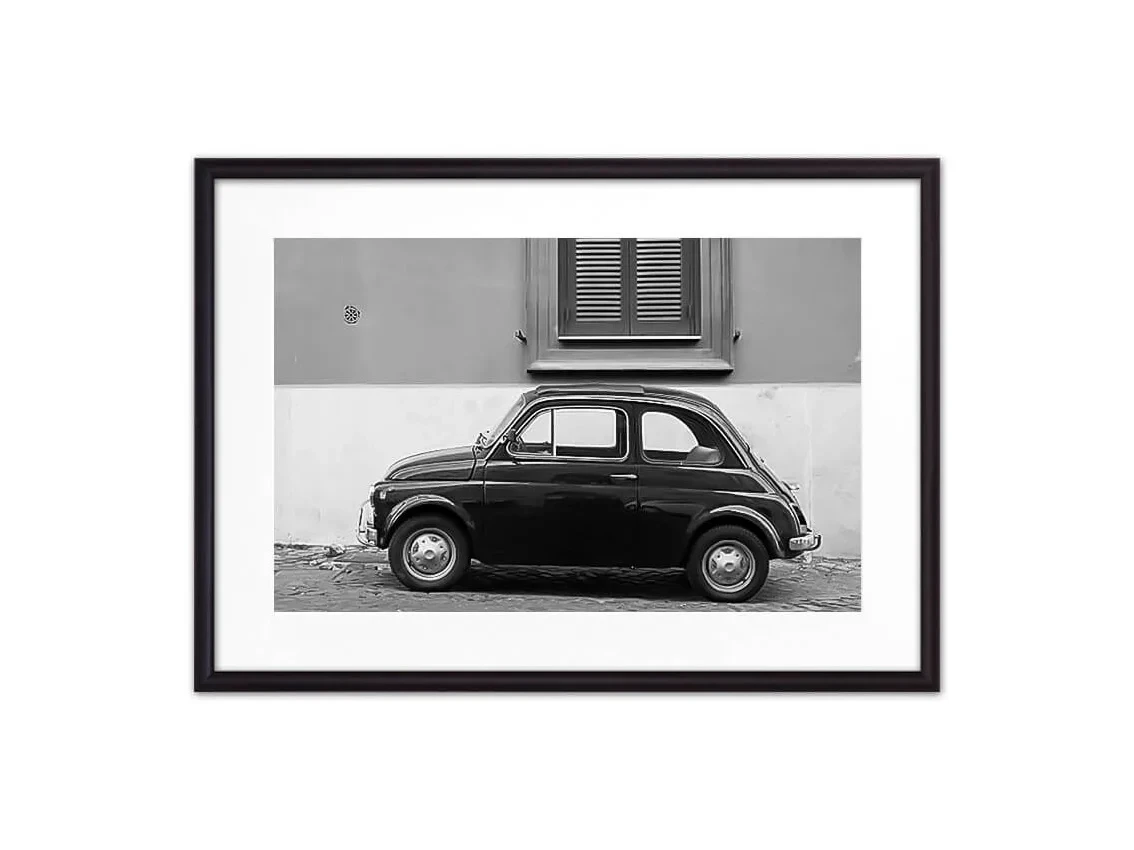 Постер в рамке Черный автомобиль Рим 50х70 см 645644  - фото 4