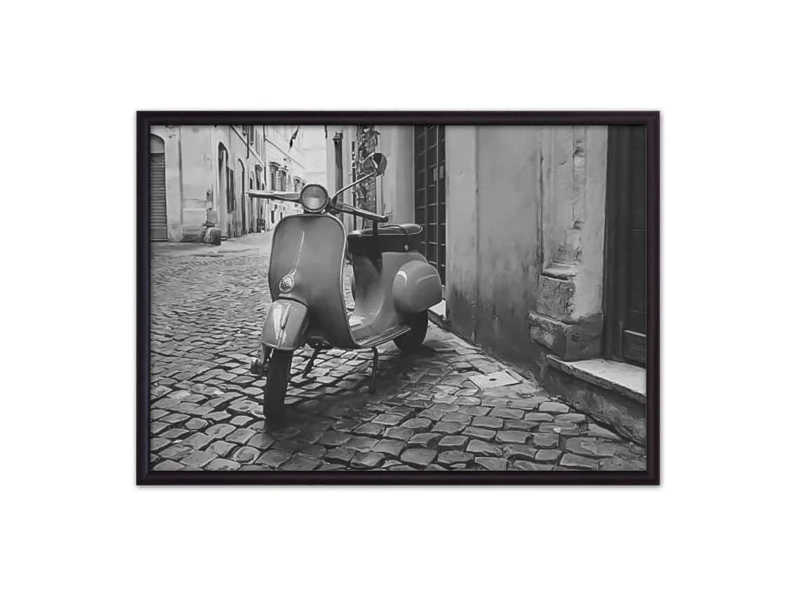 Постер в рамке Мотороллер Рим 30х40 см 645655