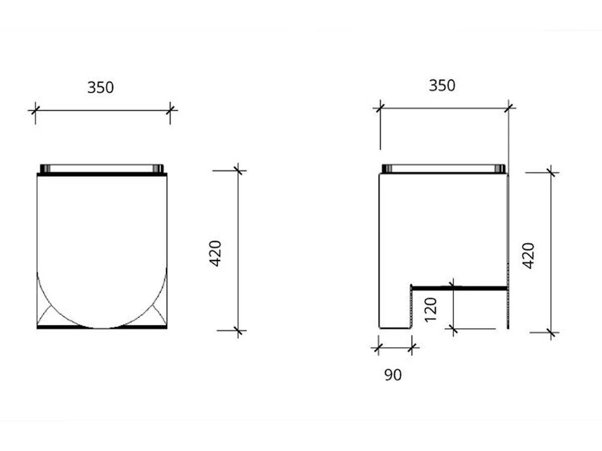 Тумба-стол Куб темно-серого цвета с деревянным подносом из ясеня 947399  - фото 5