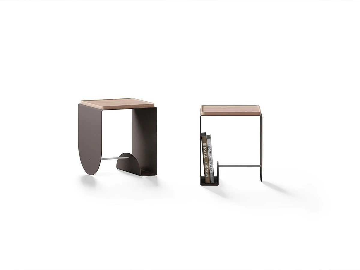 Тумба-стол Куб темно-серого цвета с деревянным подносом из ясеня 947399  - фото 3