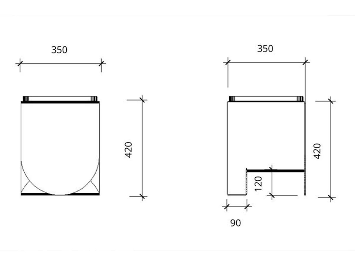 Тумба-стол Куб черного цвета с деревянным подносом из ясеня 947401  - фото 5