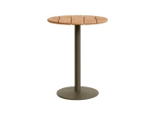 Уличный стол Esilda зеленой стали и акации ?80 см