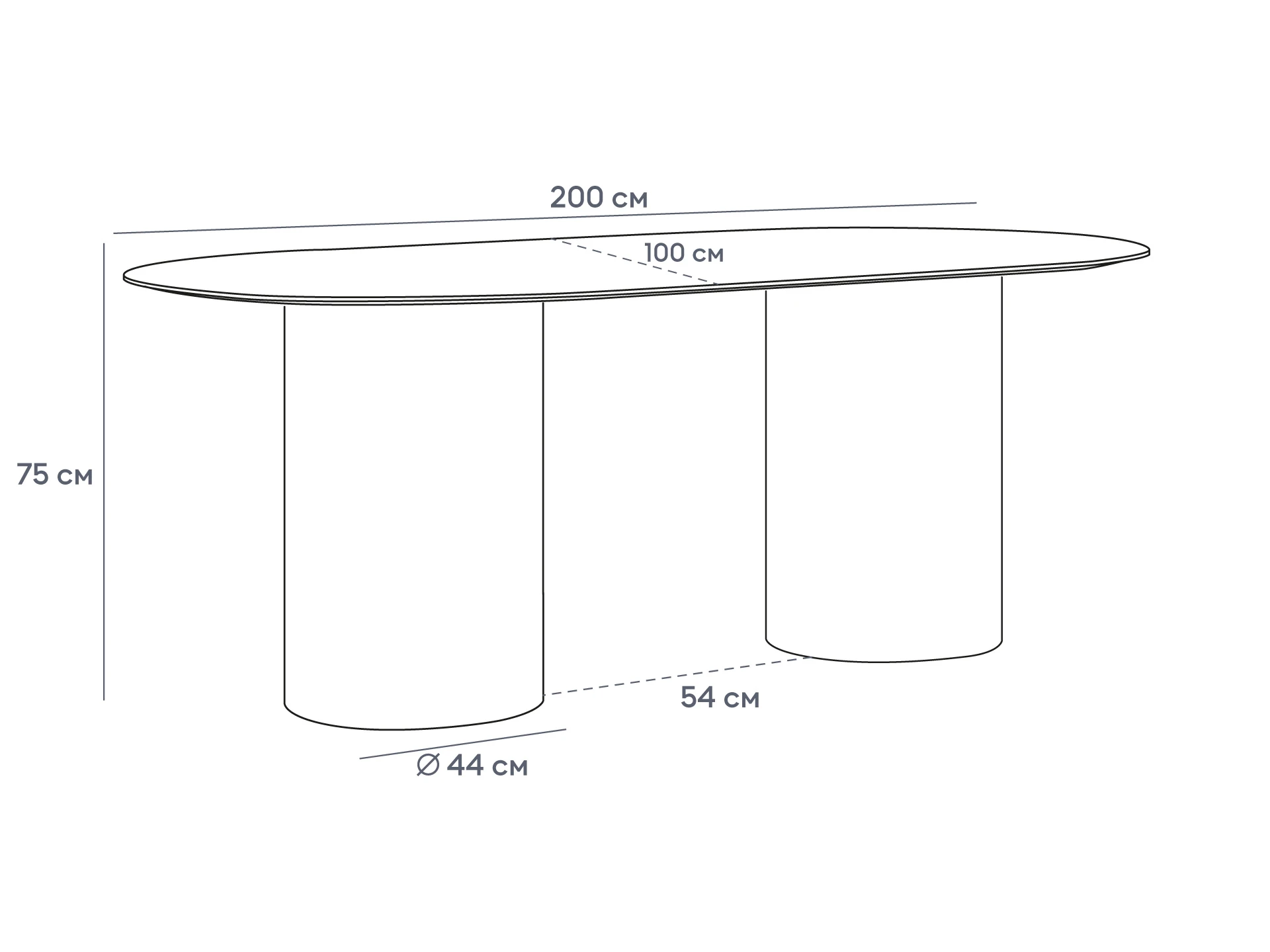 Стол обеденный овальный Mono 200х100 947925  - фото 4