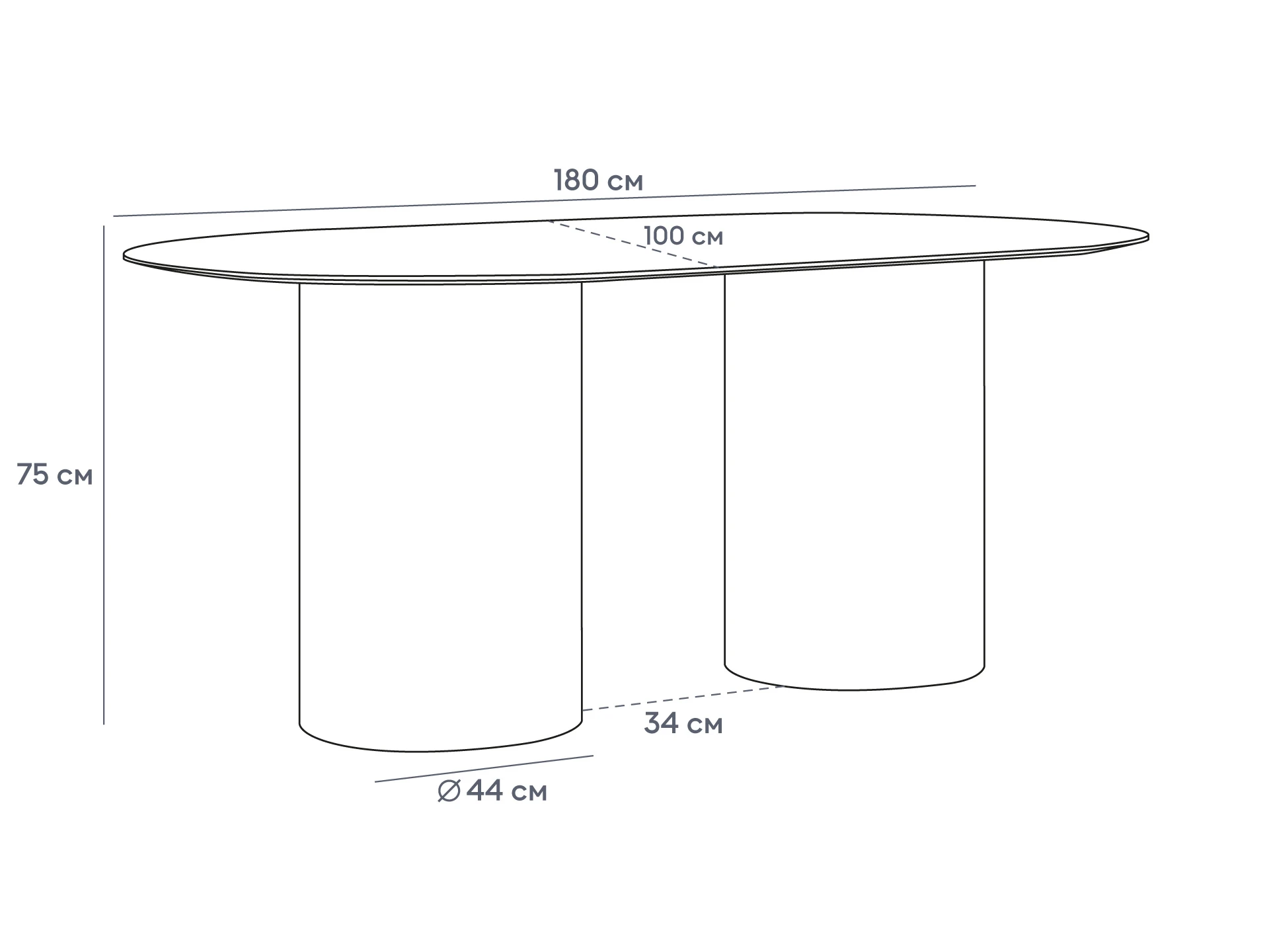 Стол обеденный овальный Mono 180х100 947928  - фото 4