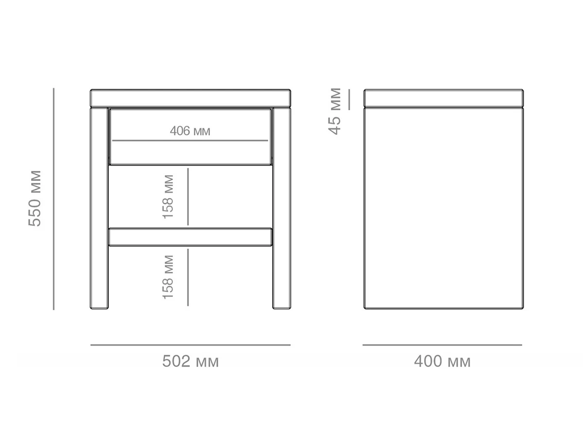 Тумба с полкой 1 ящик Quadra 948184  - фото 3