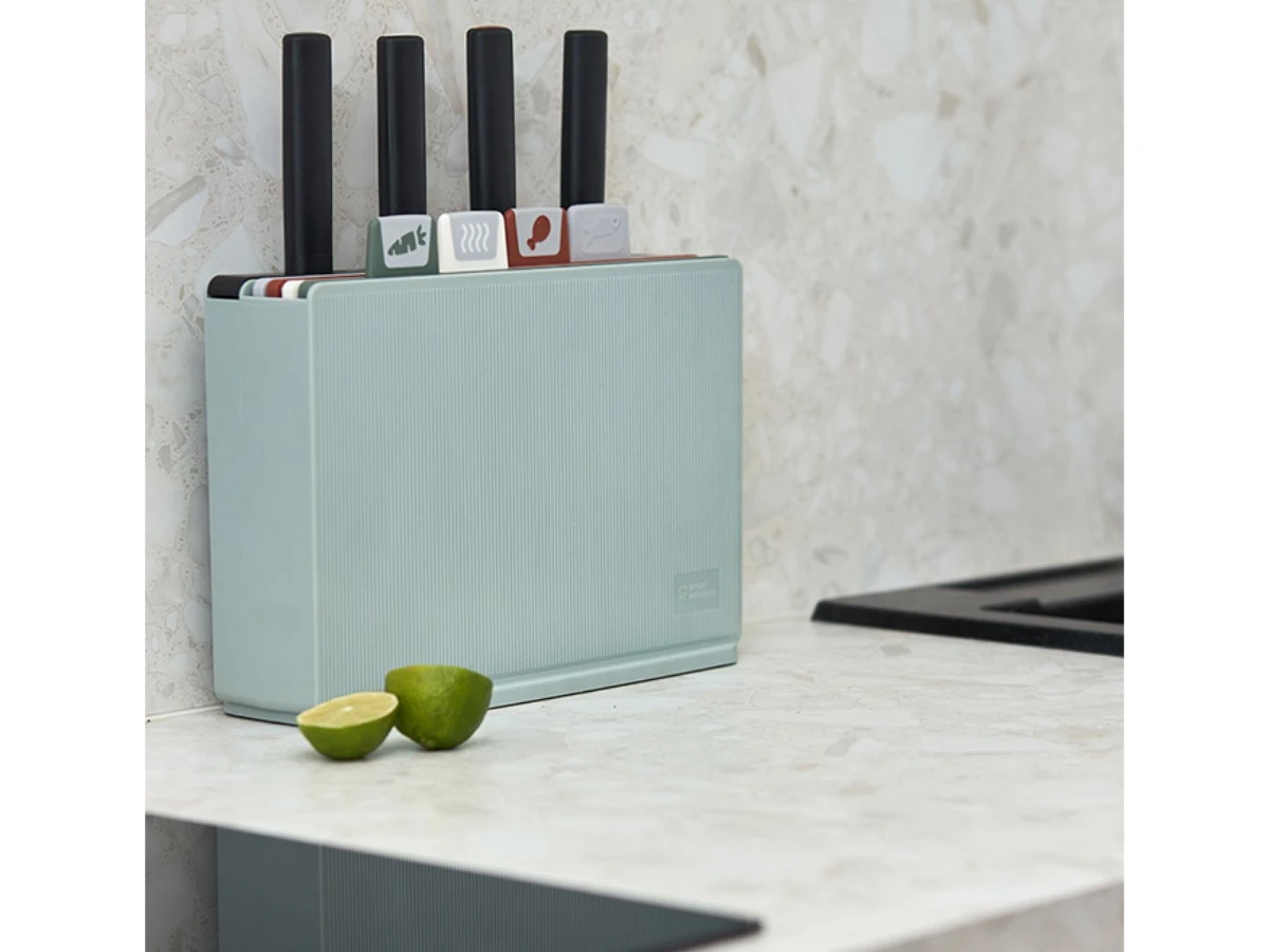 Набор из 4-х разделочных досок и 4-х ножей с держателем Cut&Store 948786  - фото 5